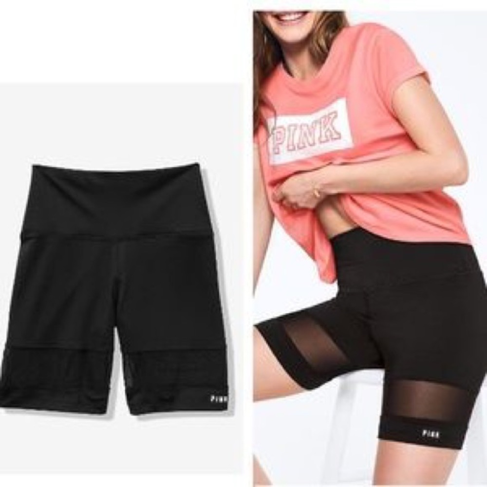 Pink Mesh Workout Bike Shorts